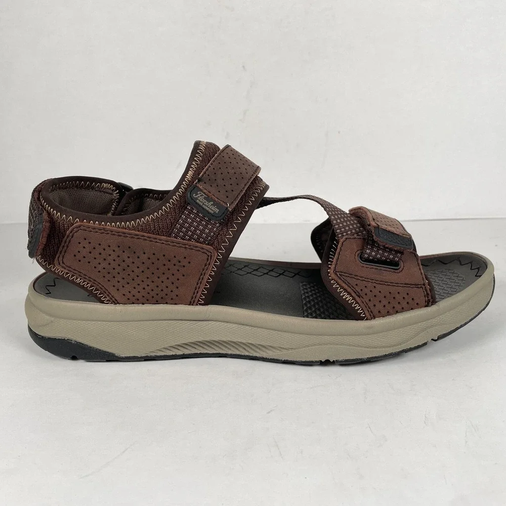 Florsheim Tread Lite Sandals Mens Size 13 M Brown Leather Textile Strappy Shoes